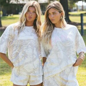 Fancy D white camo shorts